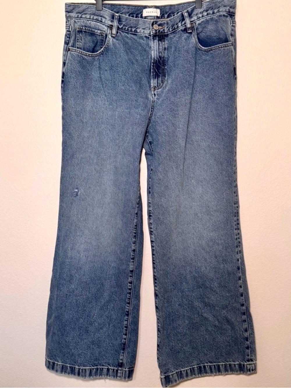 PacSun Lena Low Rise Super Baggy Jeans 32 / 14 Dark Indigo Wide Leg Y2K